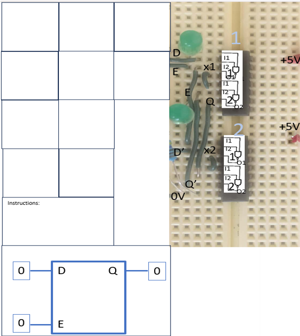 D latch breadboard test state